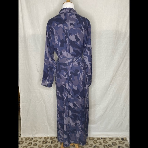 Soft‎ Surroundings Blue Camo Shirt Maxi Dress PL - Picture 5 of 10